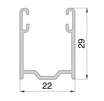 PROFIL ALUMINIOWY PROFILE ALUMINIOWE 29MM ANTRACYT