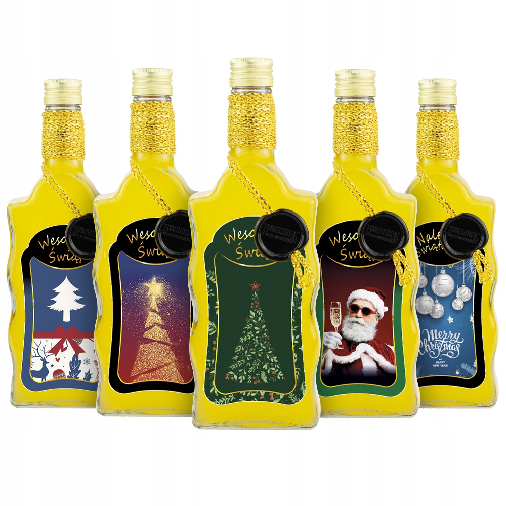 

10X Butelka Fala 500ML Premium Świąteczna Zdobiona