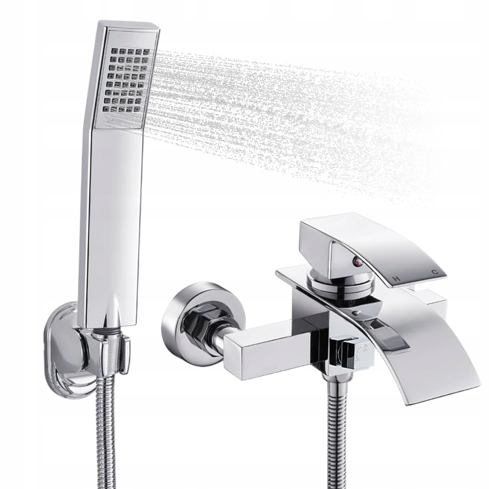 Bateria Wannowa Prysznicowa Ścienna Wąż Słuchawka Kran Wanny Zestaw