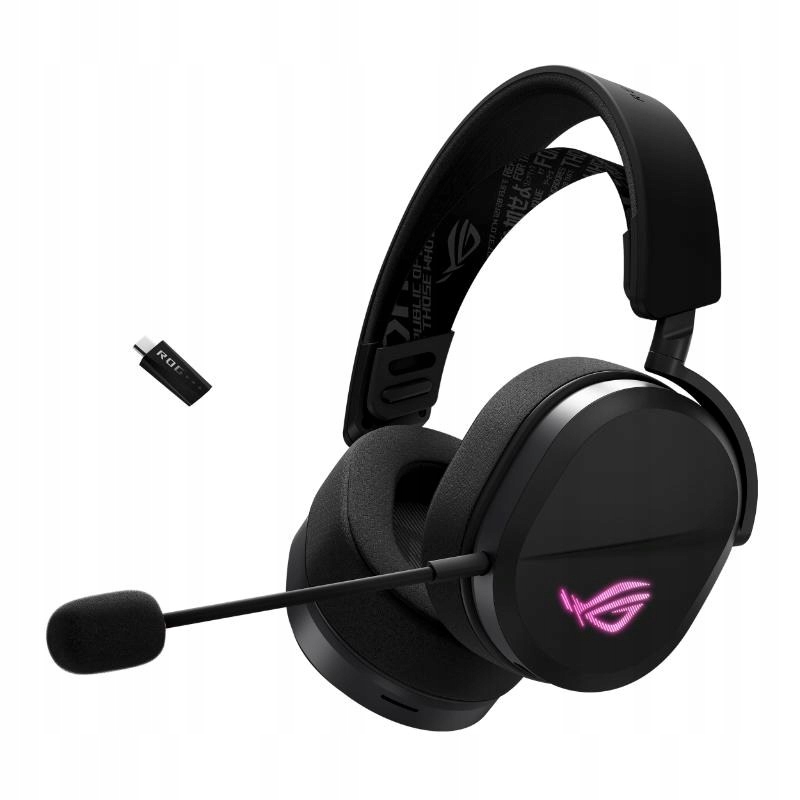 Słuchawki Asus Rog Pelta Czarne Bluetooth lub bezprzewodowe 2.4GHz Argb