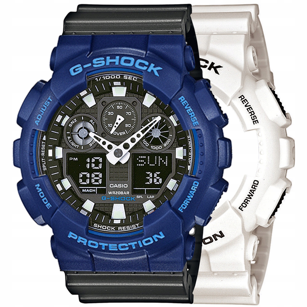 Sada G-shock GA-100B-7AER Modrá Černá