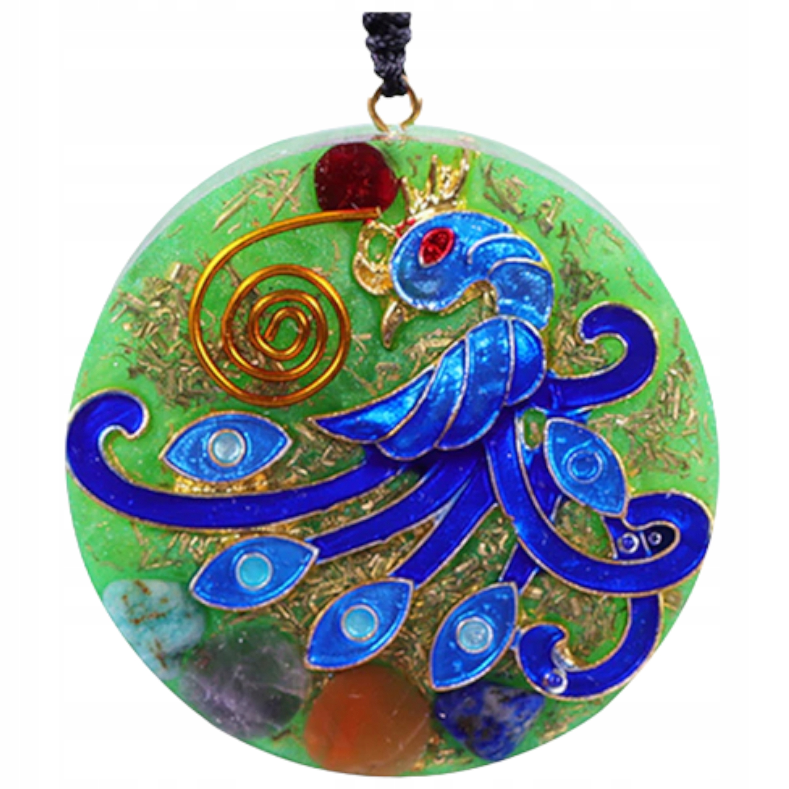 Naszyjnik Orgonitowy Feniks Luminescencyjny Agat Turkus Ametyst Czakry