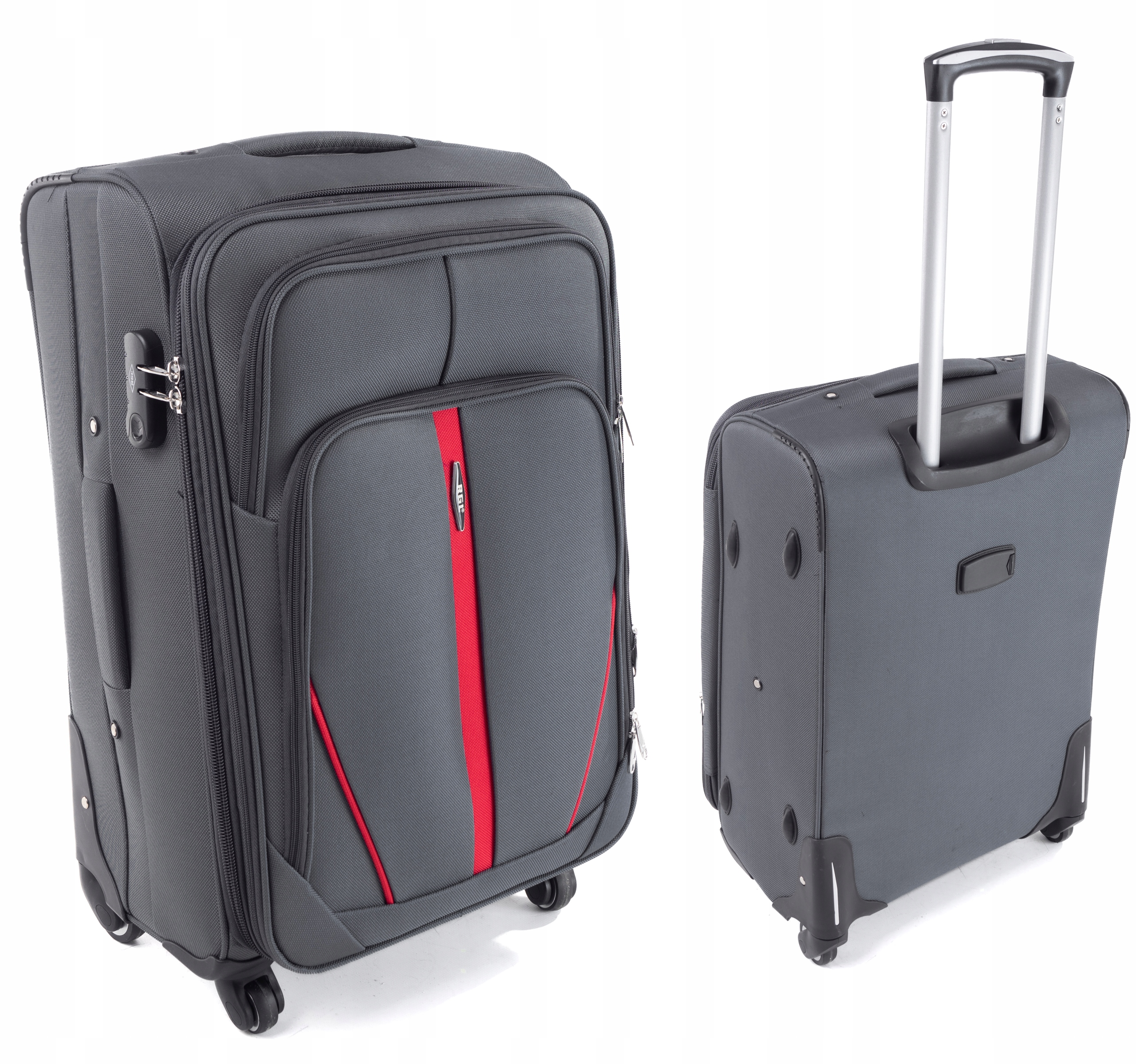 Rgl Średnia walizka podróżna XL na 4 Kółkach miękka materiałowa