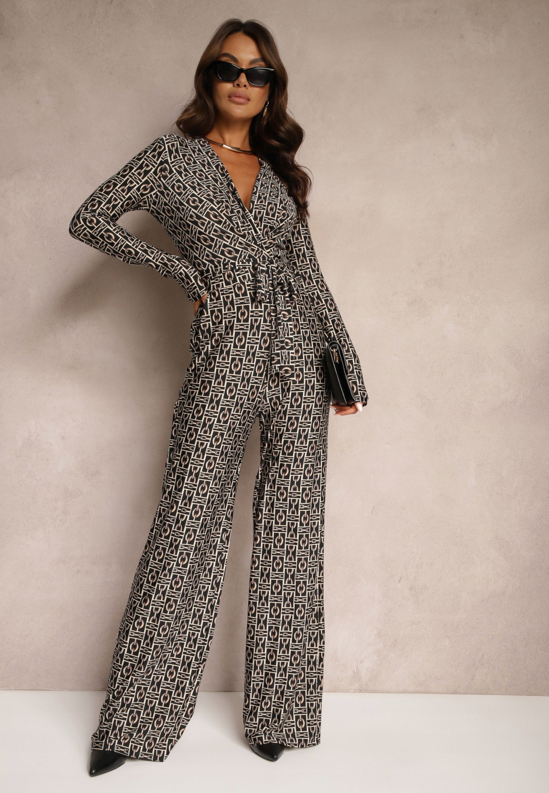 Renee Czarny Kombinezon damski L Długi Marka Renee