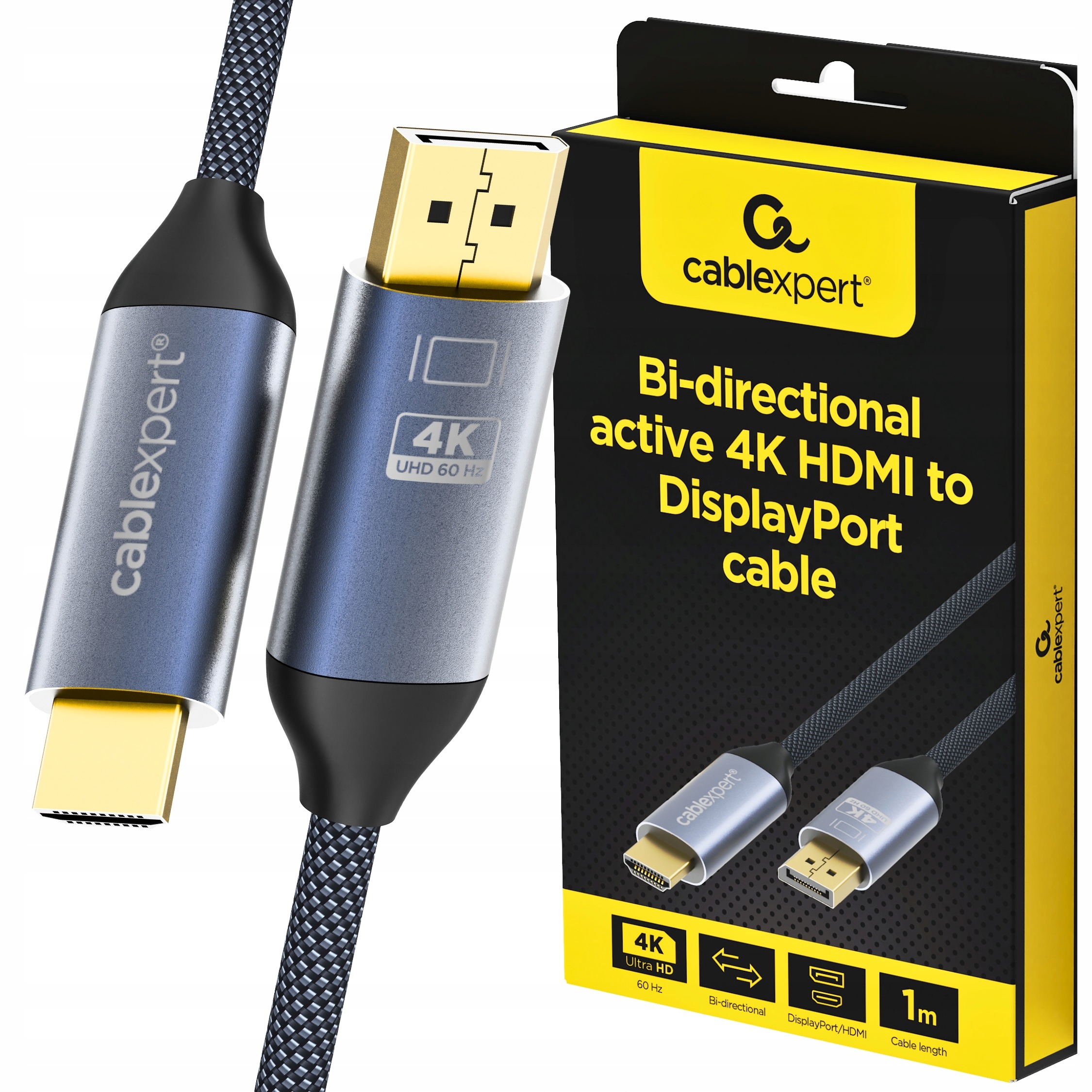 Kabel Hdmi do DisplayPort 1.2 Dwukierunkowy Adapter Hdmi Dp 4K 60HZ 1M