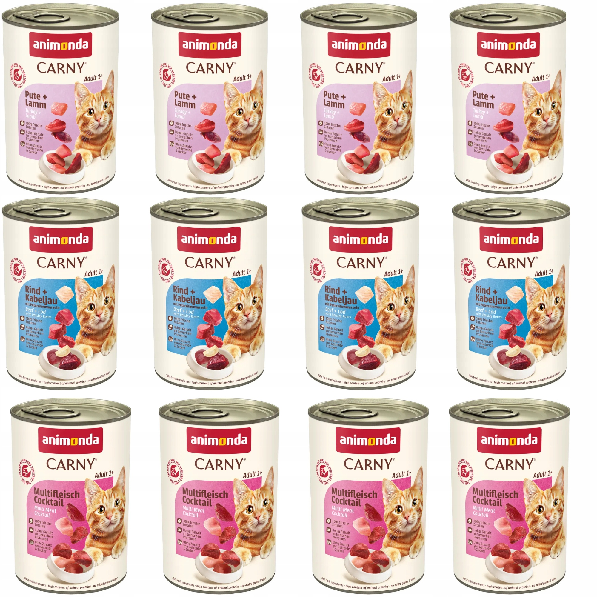 Animonda Carny Adult 12x400g Mokra Karma Dla Dorosłych Kotów Mix Smaków De
