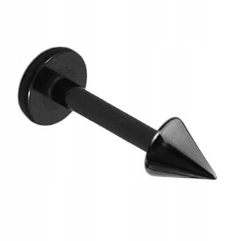 

Stalowy czarny labret ze stożkiem 1,6/10/4