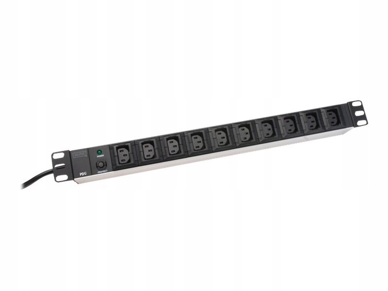 Aluminiowa listwa zasilająca, wtyczka Iec C14 DN-95404 Ilość gniazd 10