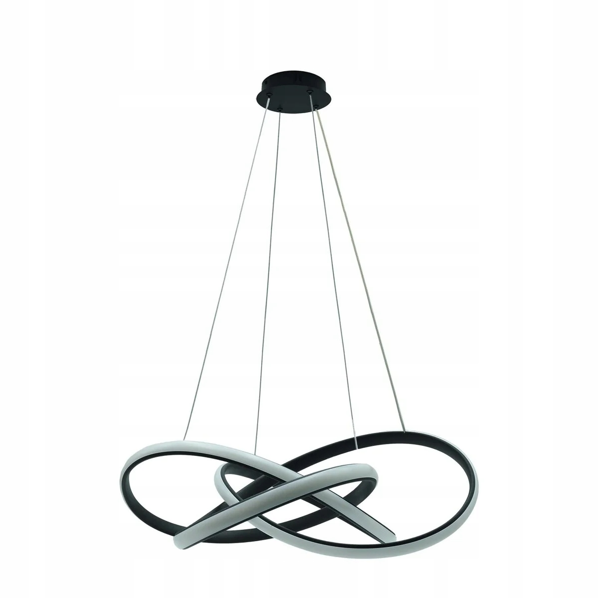 Závesná lampa Led luster ohýbaný, čierna, biela, moderná do obývačky IdeaLED