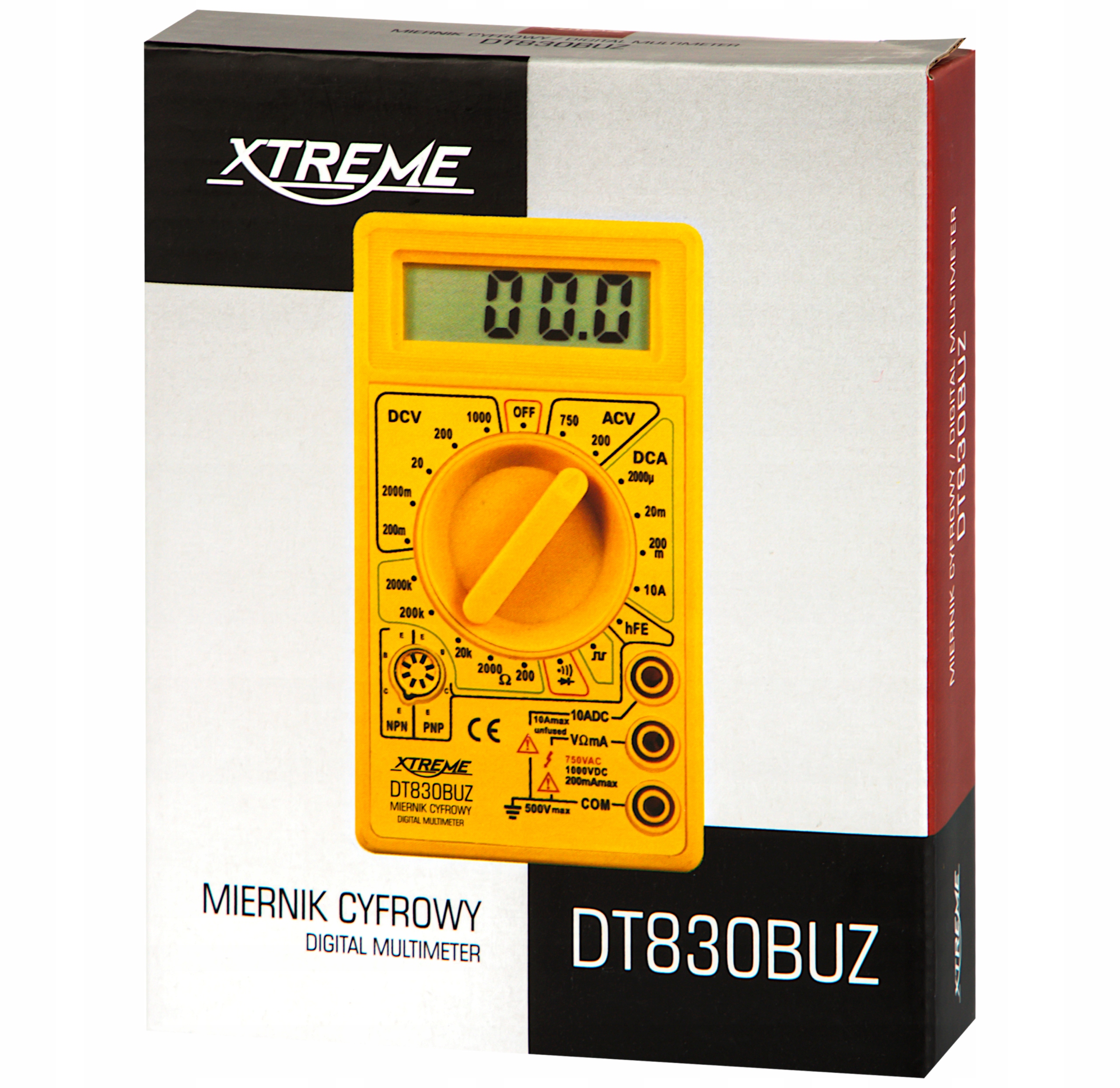 MULTIMETR MIERNIK CYFROWY UNIWERSALNY TESTER PRĄDU Model DT830BUZ