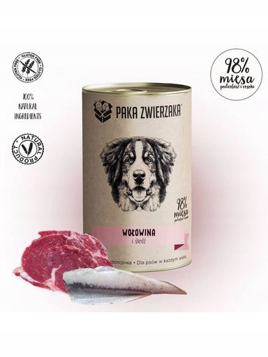 5 x Paka Zwierzaka Hovězí maso a sleď 400 g