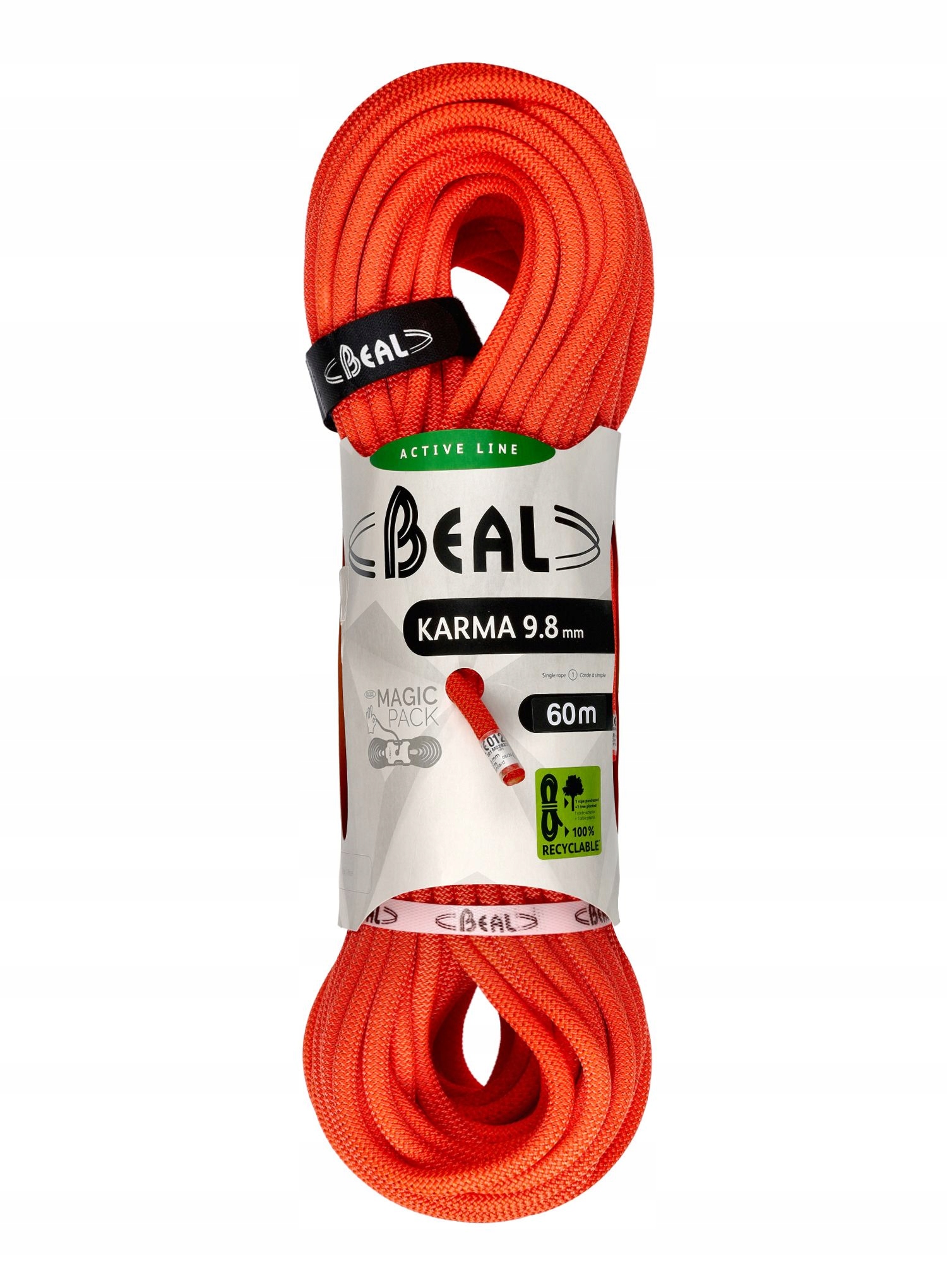 Lezecké lano Beal Karma 9,8 mm 60 m solid orange