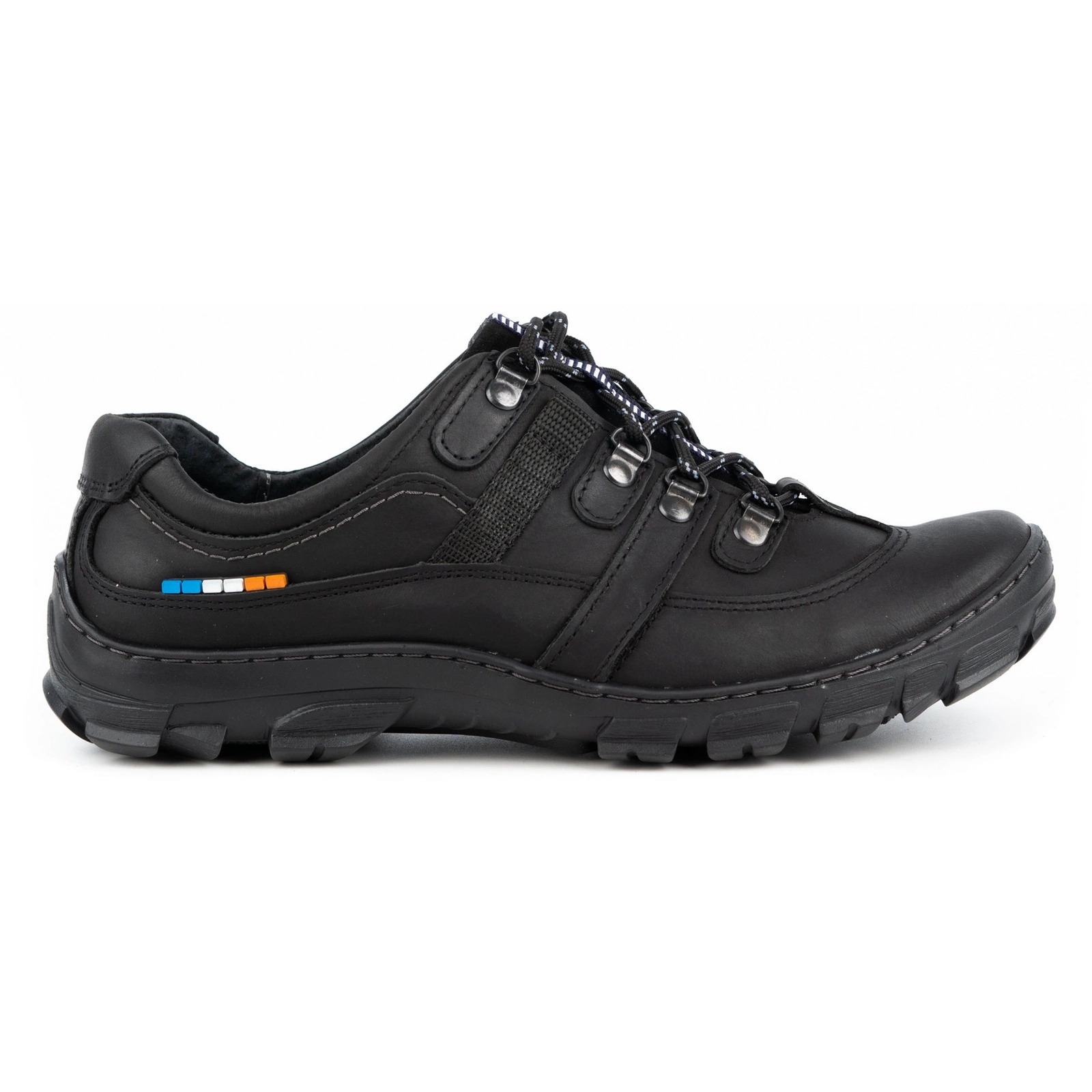 Pánské kožené šněrovací trekové boty Polské 213GT černé 43