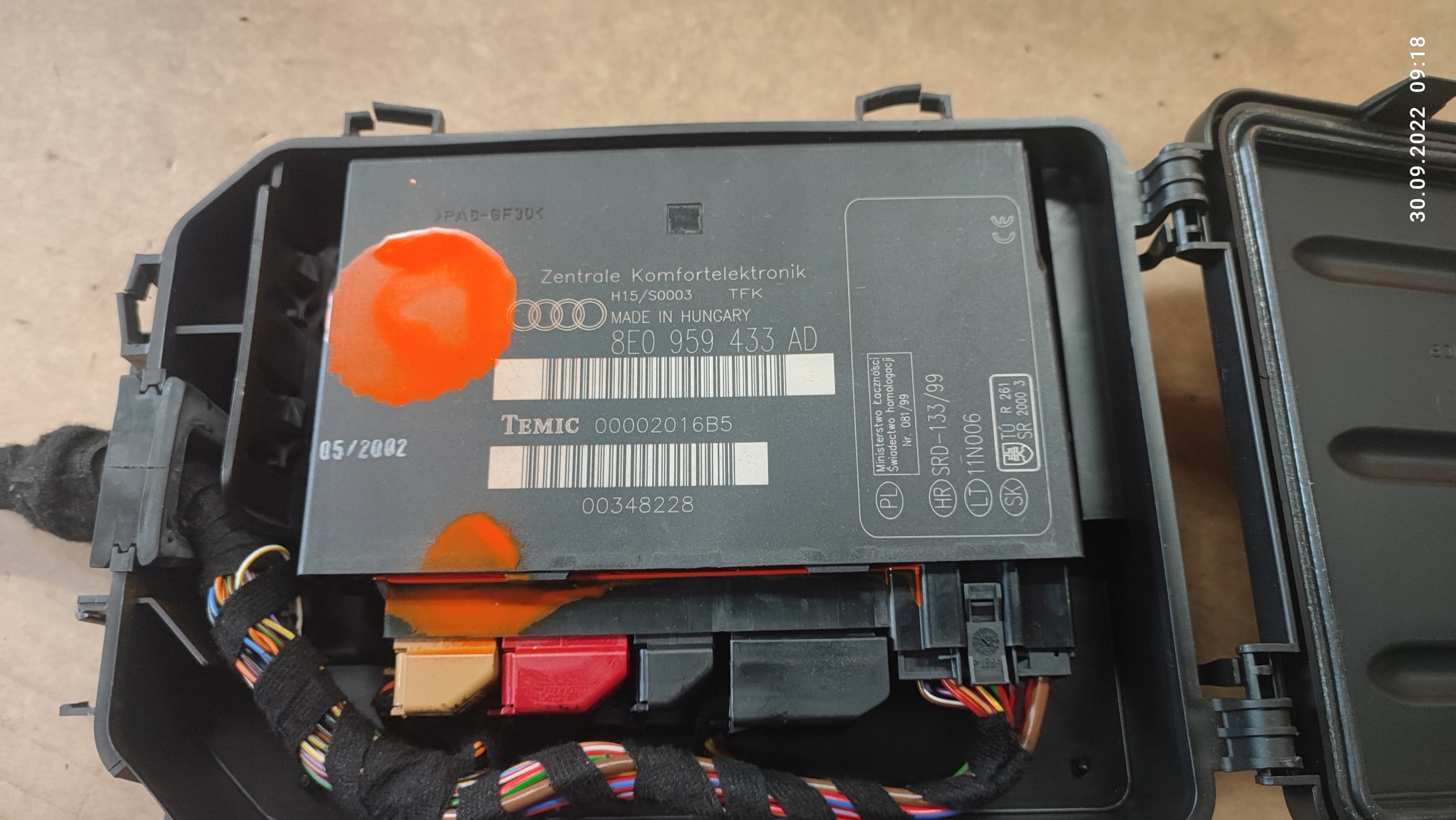 AUDI A4 B6 MODUŁ KOMFORTU 8E0959433AD