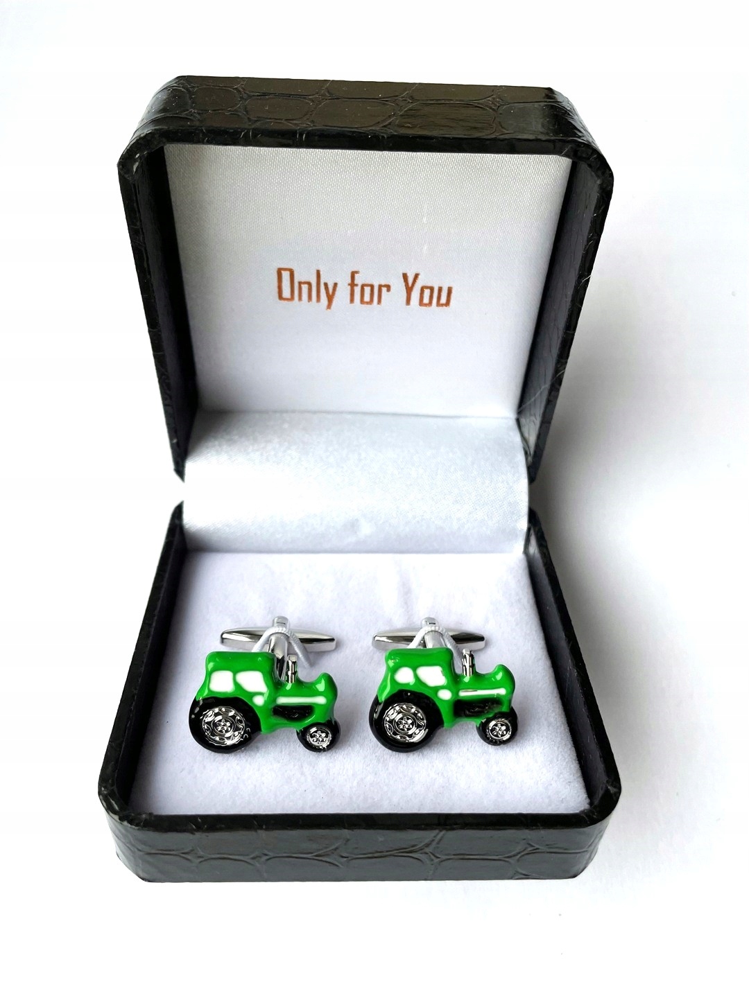 Manžetové knoflíčky Exc Traktor John Deere Green pro farmáře dárek pouzdro