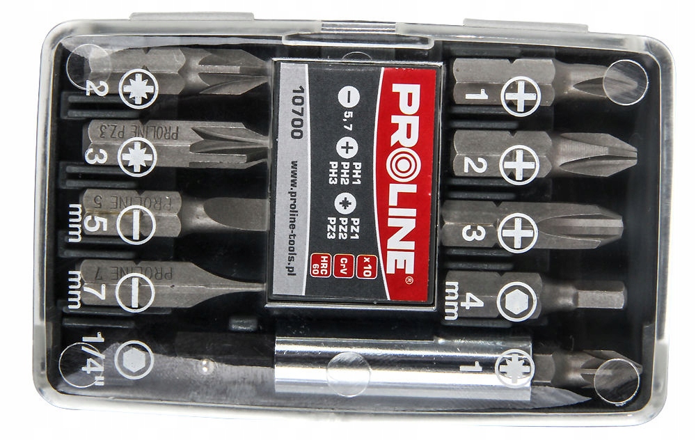 

Proline Zestaw bitów końcówek 10szt 1/4"