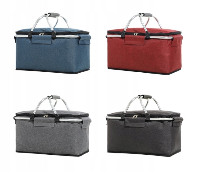 KOSZYK PIKNIKOWY SKŁADANY TERMICZNY KOSZ NA ZAKUPY - CZARNY Model KOSZ