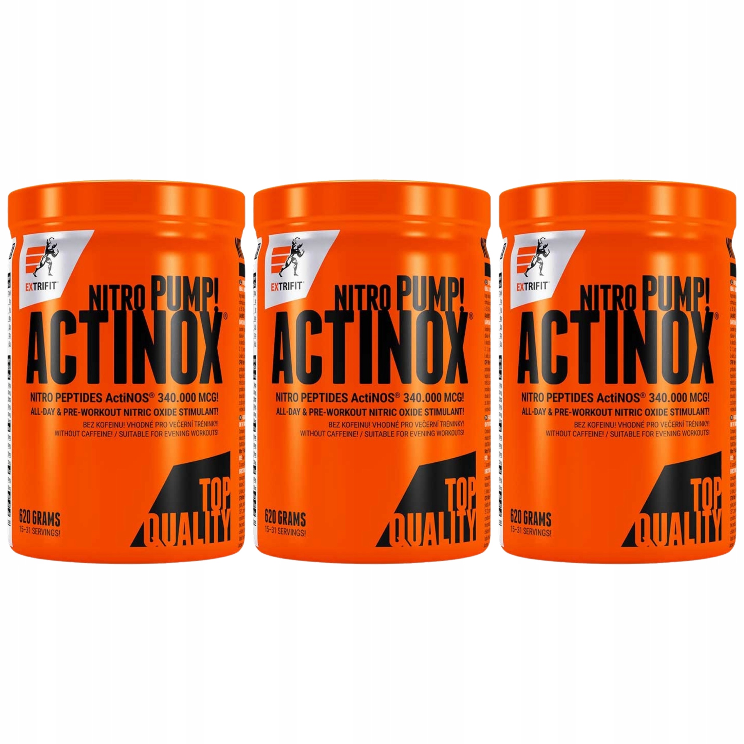 3x Actinox svalová pumpa nitropeptidy glutamin Bcaa Extrifit 620 g