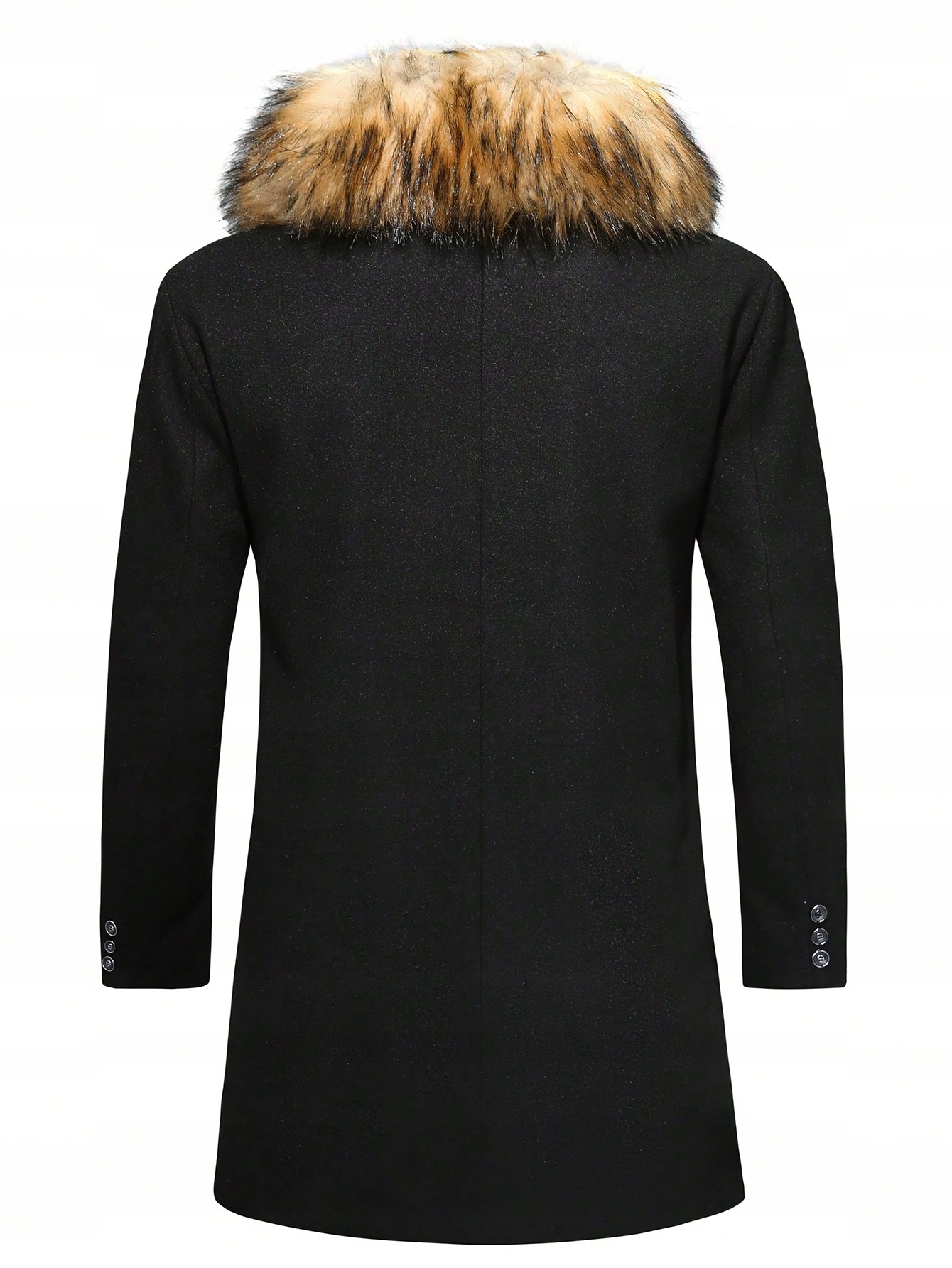 ELEGANCKI PŁASZCZ MĘSKI JESIENNO ZIMOWY Z KAPTUREM FUTERKO OCIEPLANY Marka bez marki