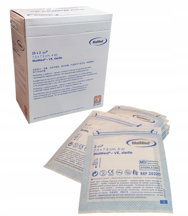 

Kompresy Włókninowe Sterylne Gaziki 7,5cmx7,5cm