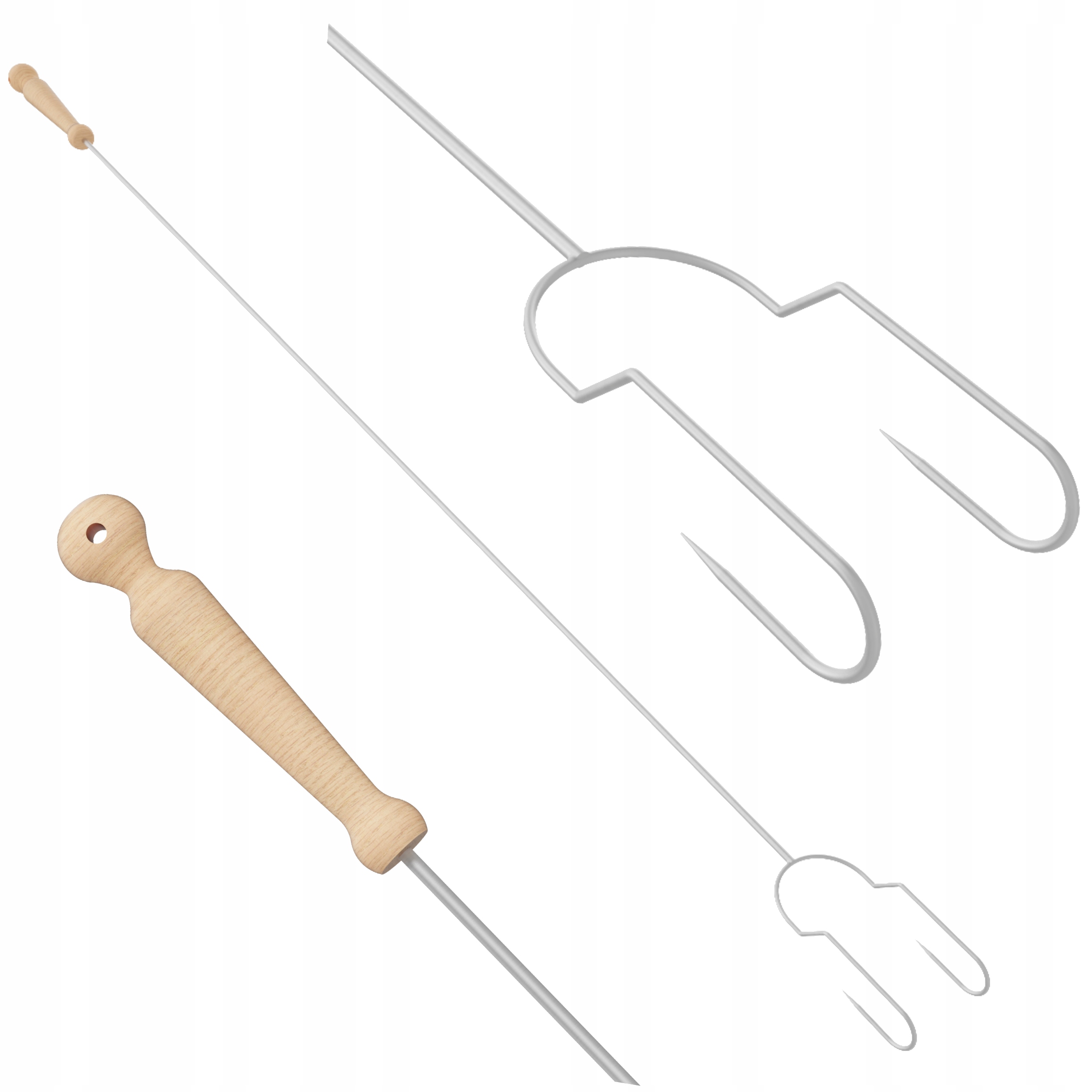 Vidličky Nerezové bezpečné tyče na oheň hůlka vidlička 130 cm 5 ks