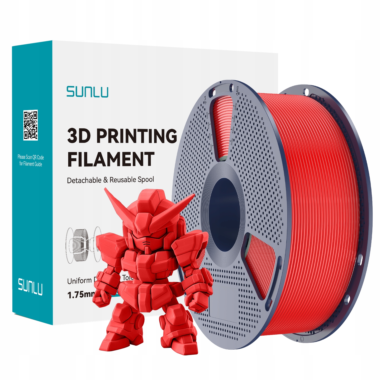 Filament PLA+ Sunlu 1,75 mm 1000 g czerwony