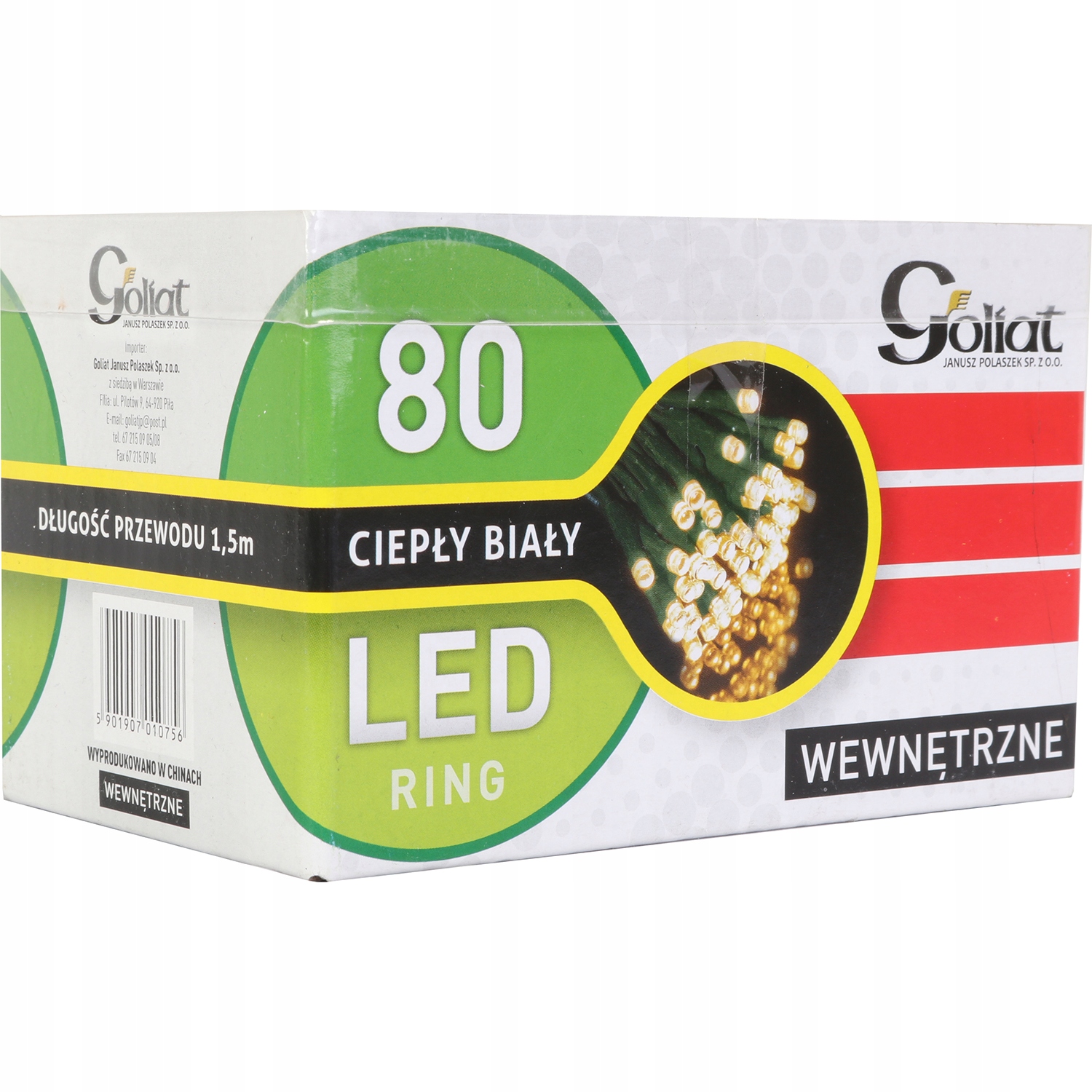 Lampki choinkowe 80 LED RING ciepły biały Marka Goliat