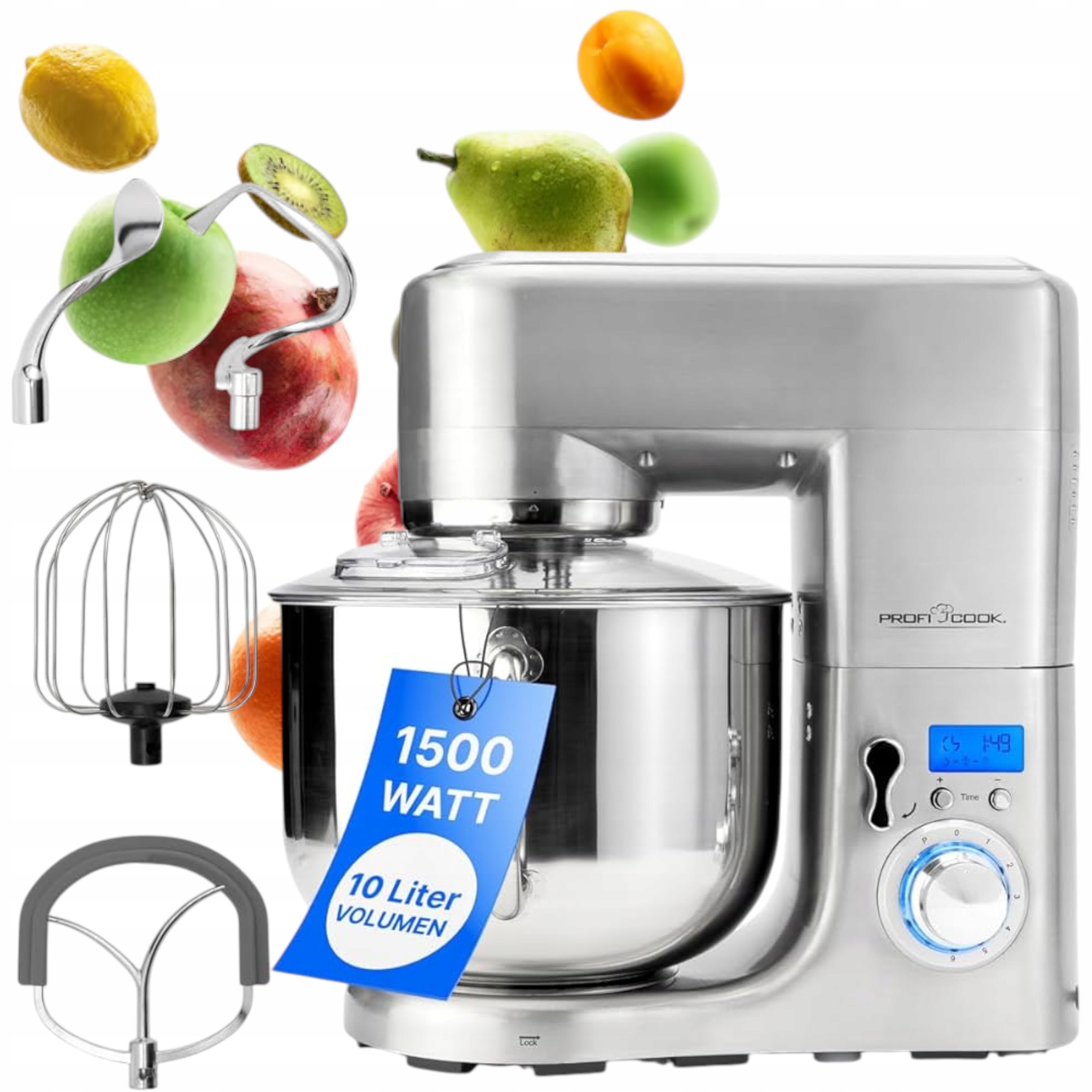 xxl Planetarny Robot Kuchenny mikser blender ugniatarka 10L 1500W 8 prędk