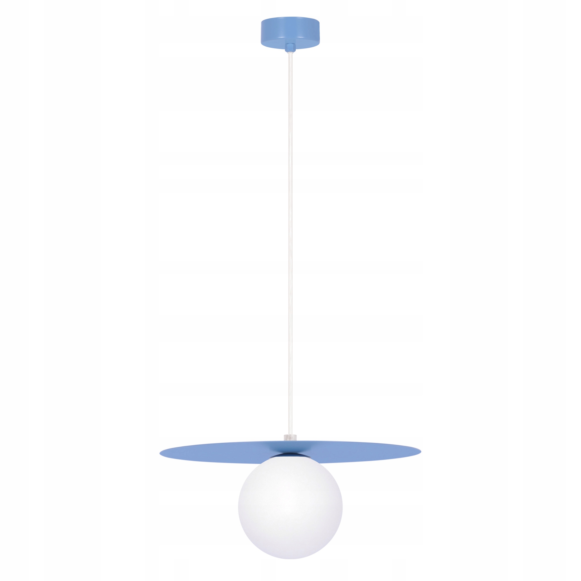 Závěsná lampa moderní dekorativní modrý štít 25 cm bílá koule Kaja