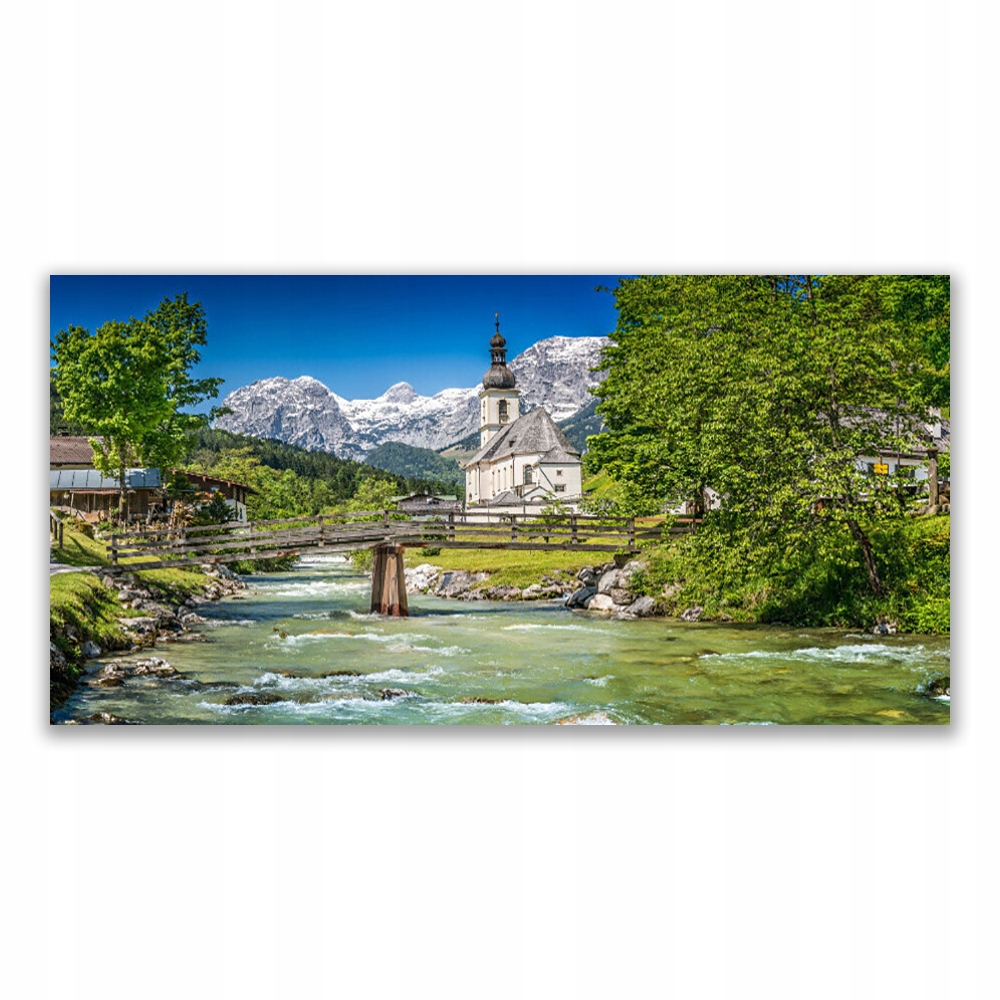 

Fotoobraz akryl 120x60 Kościół Most Jezioro Natura