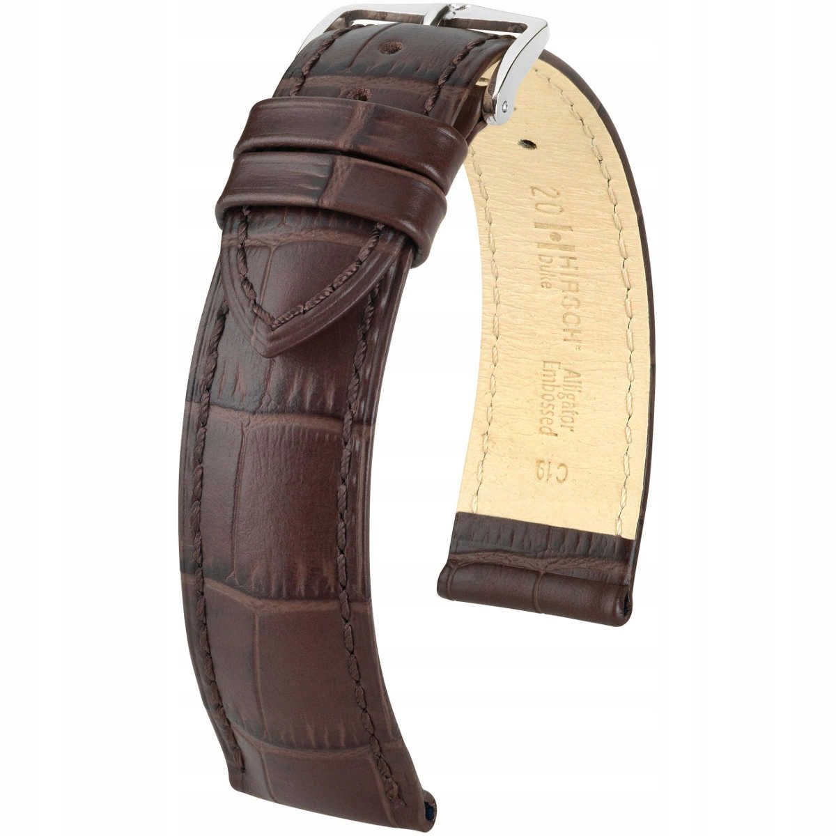 Hnědý kožený opasek 18 mm Hirsch Duke S