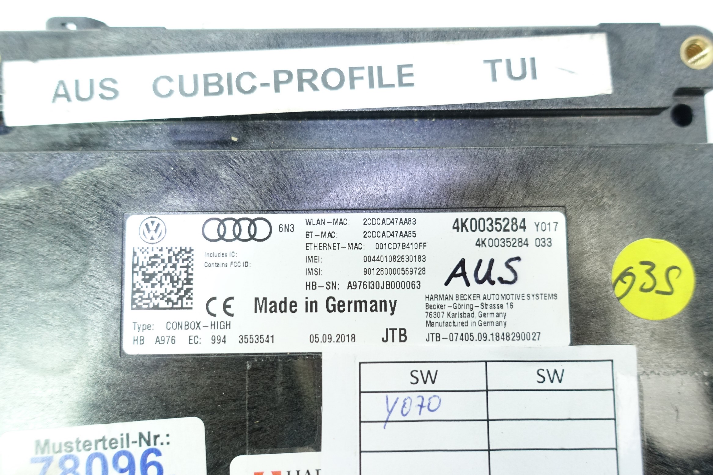module control unit WZYWANIA POMOCY SOS 4K0035284