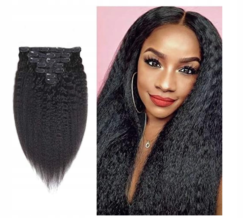 Saga Queen klip v brazilské připínací lidské vlasy afro 35 cm 8 pramenů
