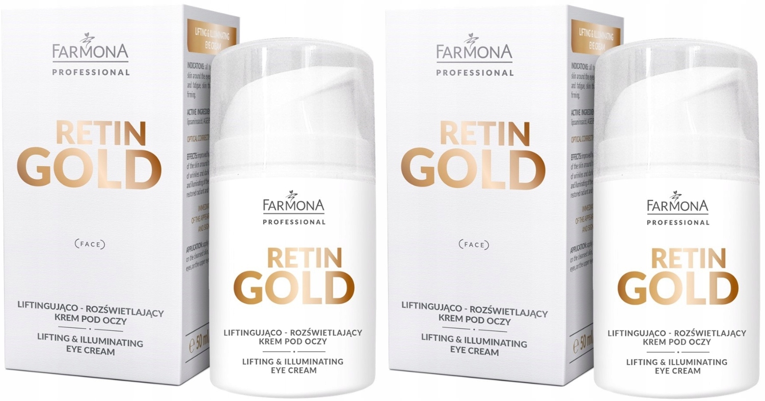 Retin Gold Liftingový a rozjasňující krém pod oči 2 x 50 ml Tuhost
