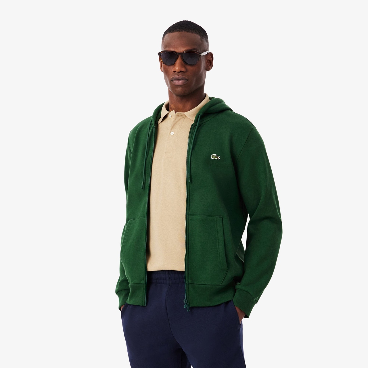 Lacoste Pánská Mikina Kangaroo Pocket Green S