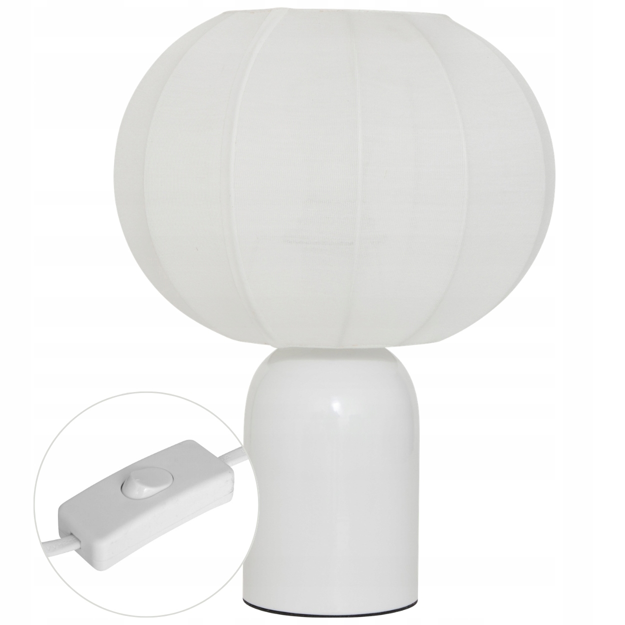 Stolní lampa 33 cm Bílá noční pro lampionovou skříňku, minimalistické stínítko