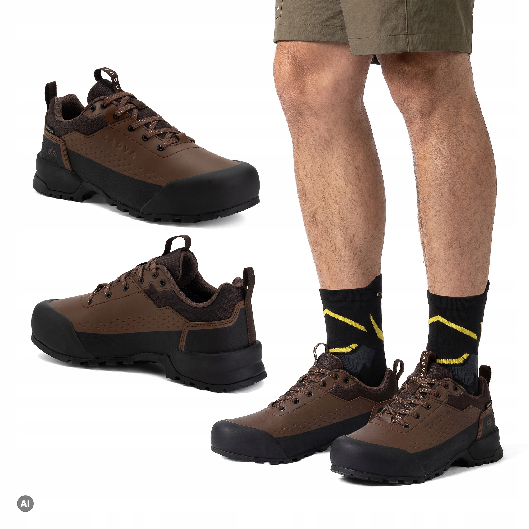 Niskie buty trekkingowe górskie męskie Kadva Strike Low Wp skórzane zamsz