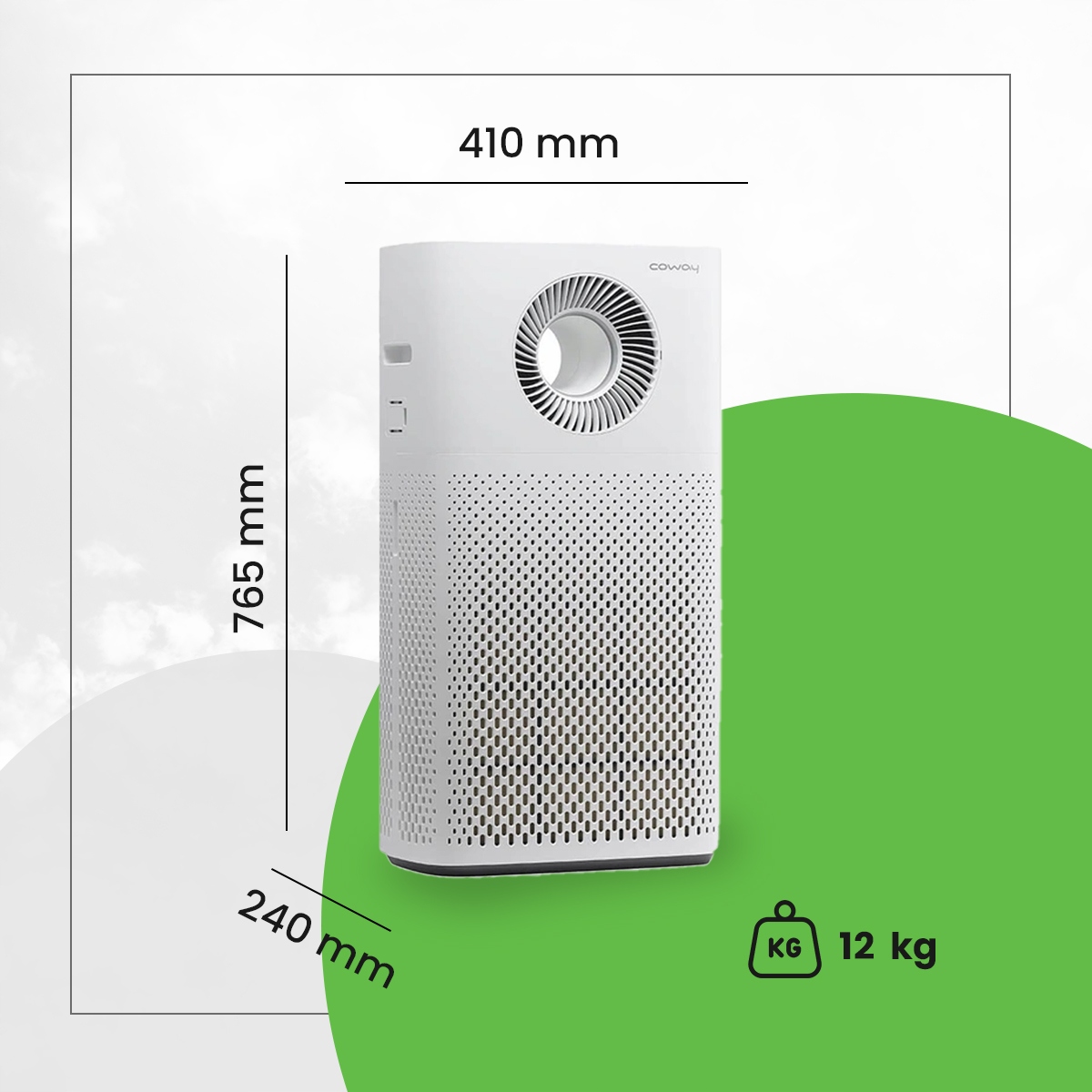 Oczyszczacz powietrza Coway Storm Głębokość produktu 24 cm