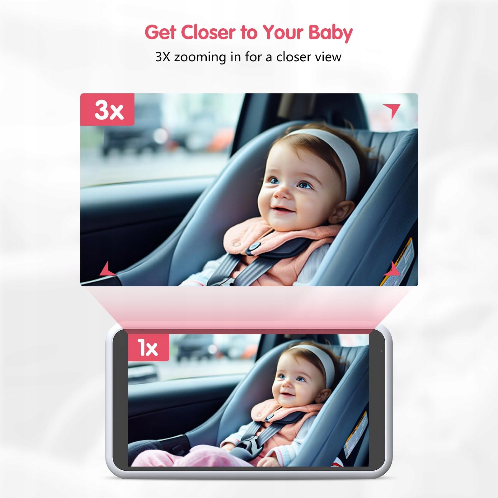 LUCKVIEW Kamera Samochodowa Dla Dzieci HD 1080P 360° 5.2'' Wyświetlacz — miniatura 5