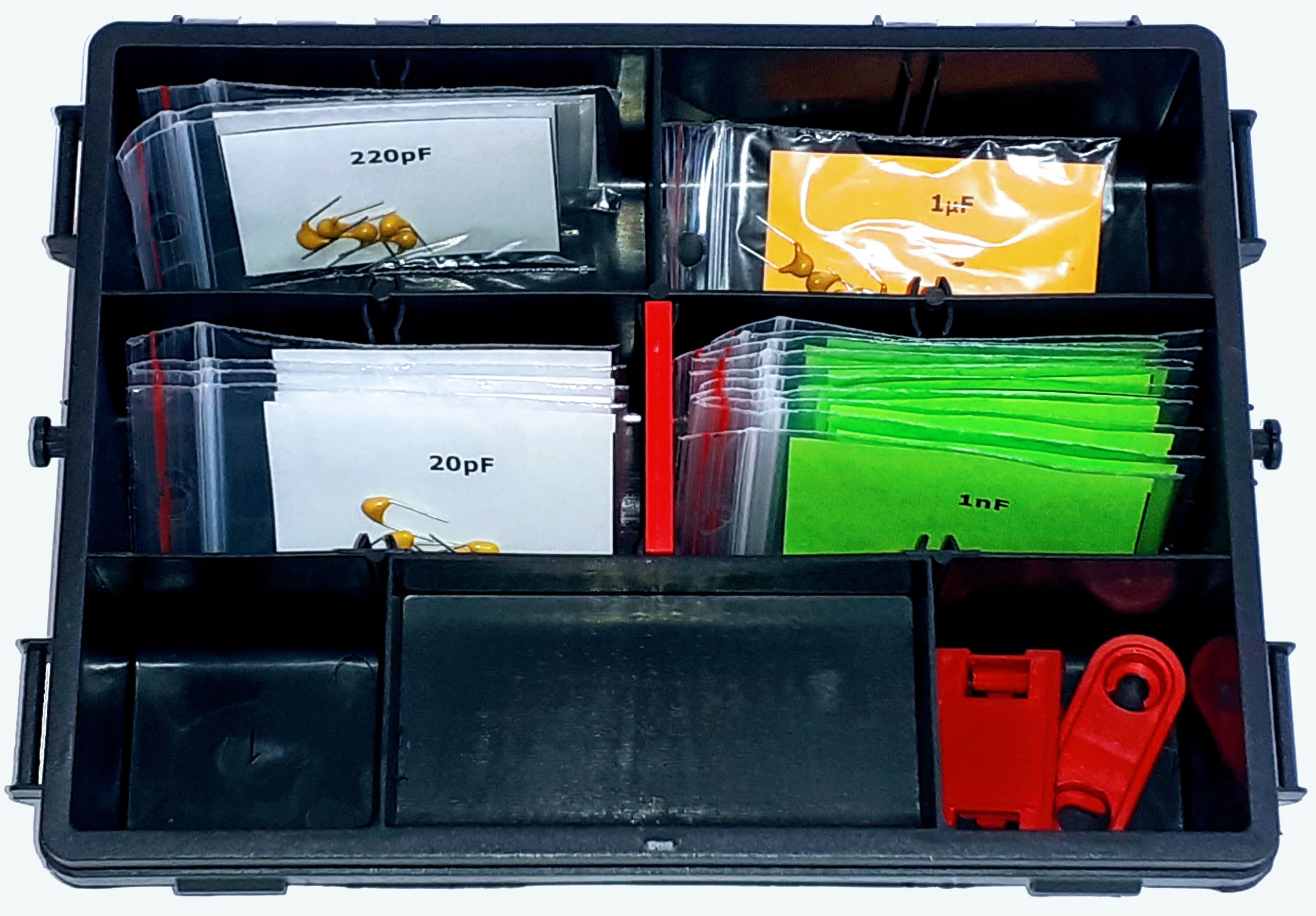 Zestaw kondensatorów monolitycznych ceramicznych w organizerze