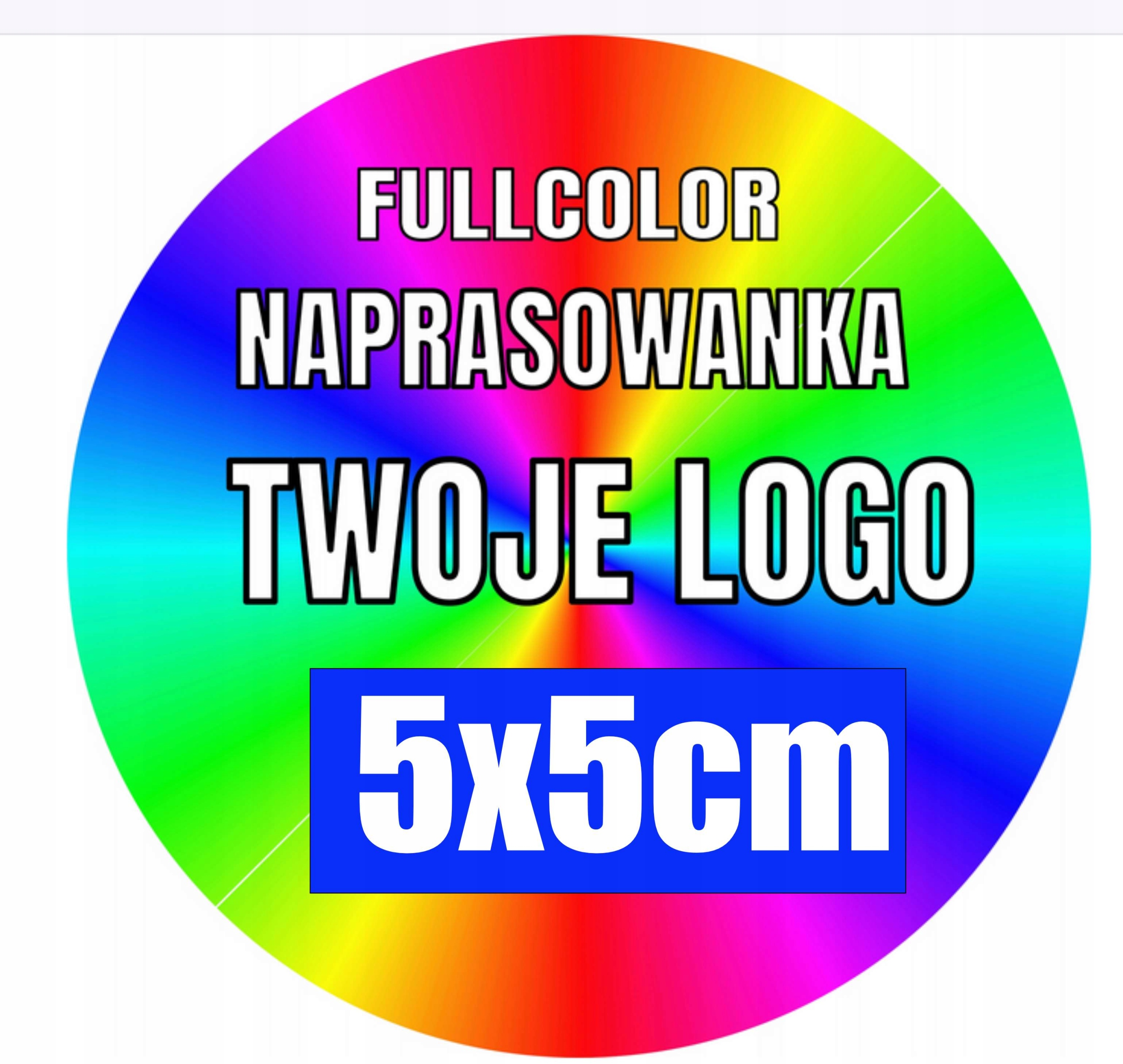 TWOJE LOGO NAPRASOWANKI NA KOSZULKI FIRMOWE OKRĘG KWADRAT 5X5cm