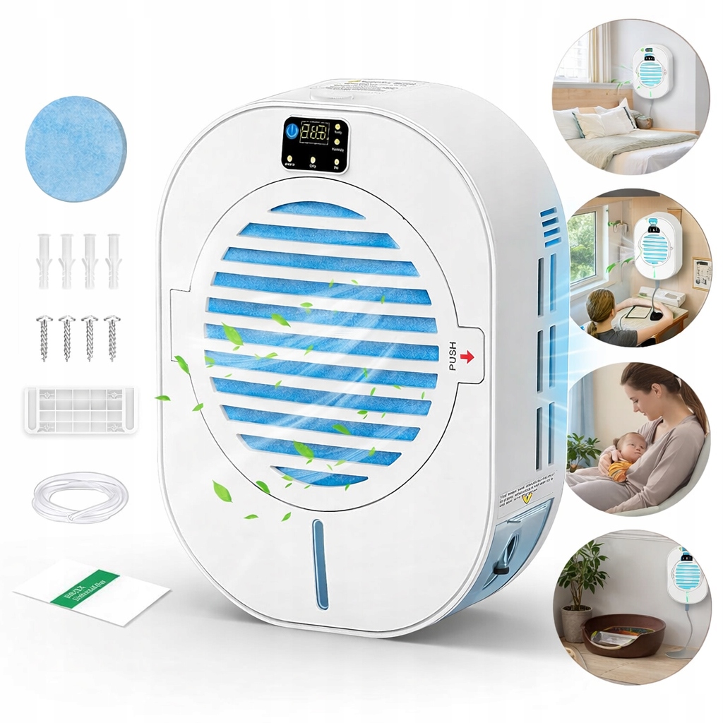 Osuszacz powietrza 1000 ml <30 dB do domu łazienki piwnicy z auto-stopem