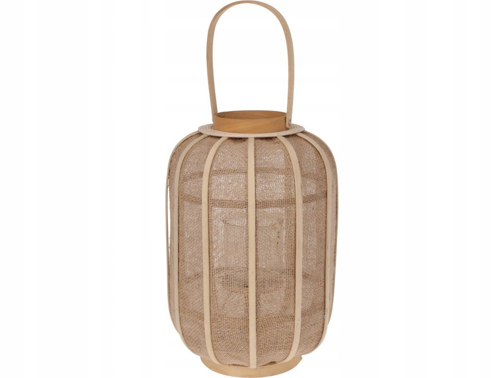 Rattanová lucerna Boho se širokou rukojetí