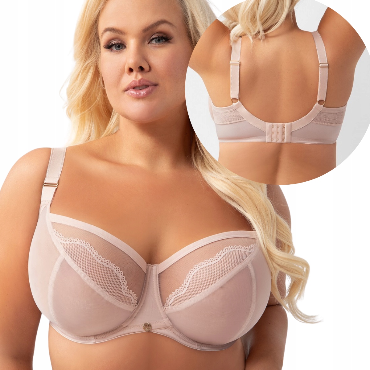 Béžová měkká podprsenka ve velkých velikostech Gorsenia K900 Ida 95E