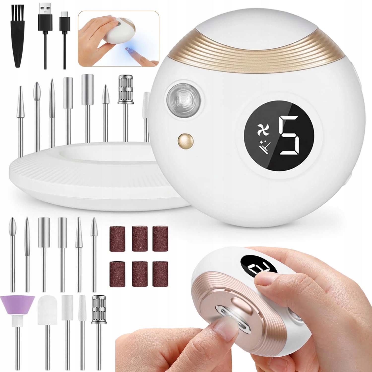 Elektrický Nůž Na Nehty Pro Miminka Děti 3V1 S Leštěním