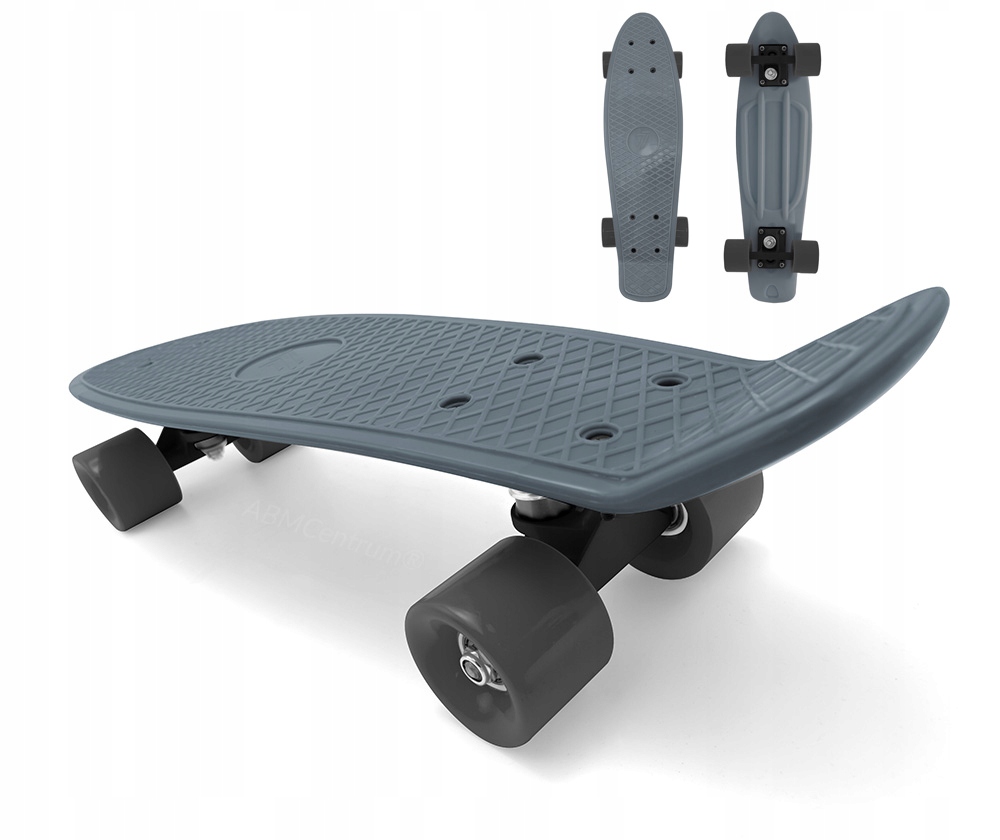 Deskorolka Deska Fiszka Mocna 55cm Szara Popielata