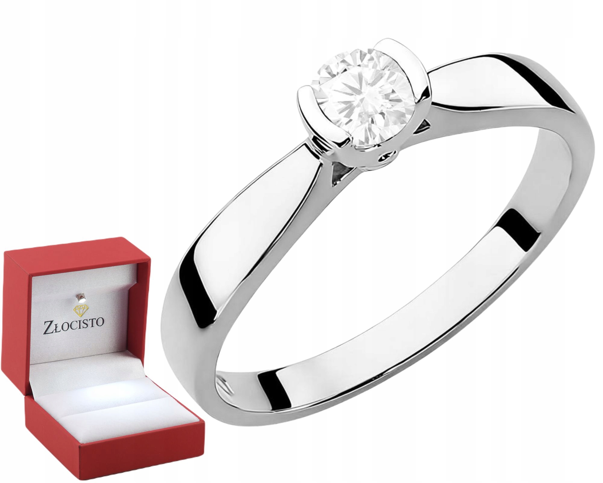 Klasický Prstýnek Laboratorní Briliant 0,25 Ct Bílé Zlato Dárek