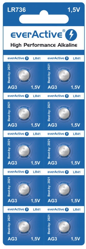 

* Baterie alkaliczne mini everActive G3 LR736 LR41