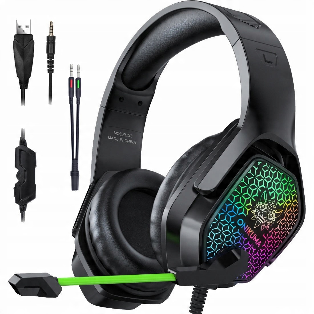 

Onikuma X3 słuchawki dla gracza z mikrofonem Rgb