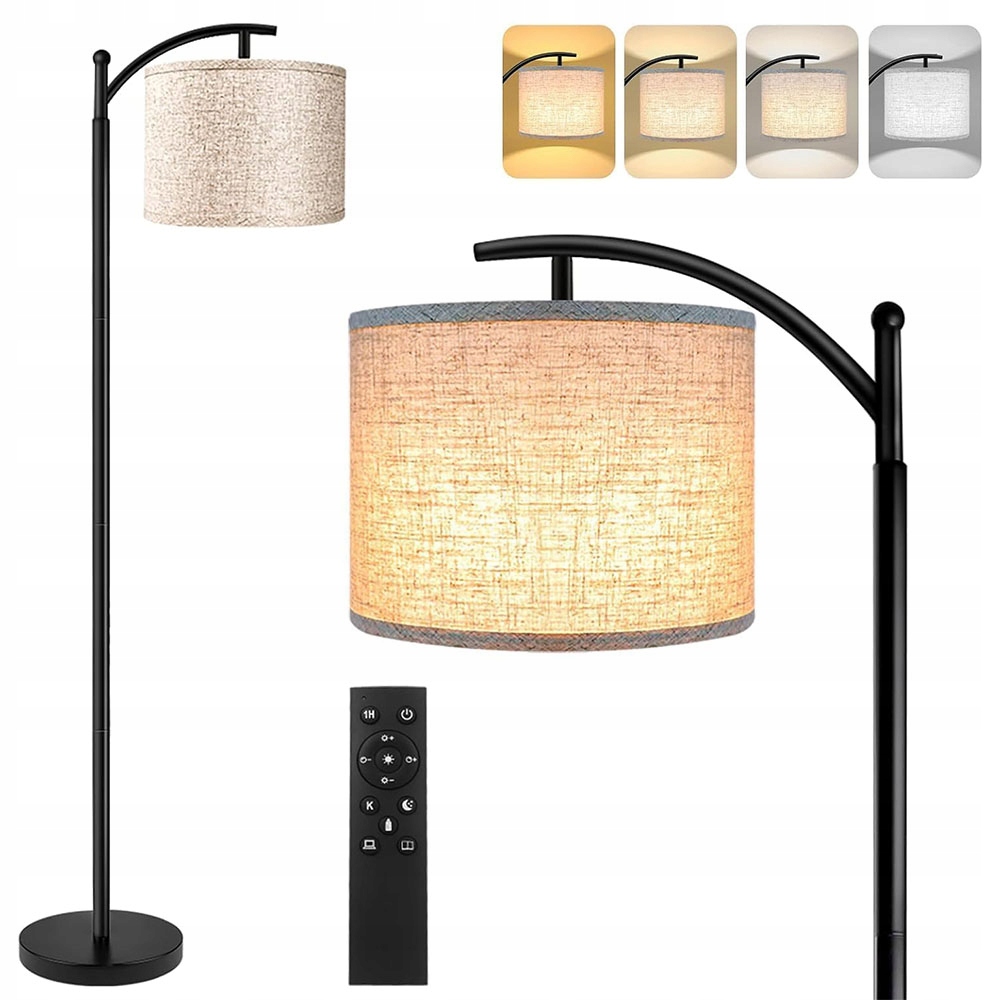 Led stojací lampa Součástí balení je žárovka 12 W Vybavená závěsným stínítkem